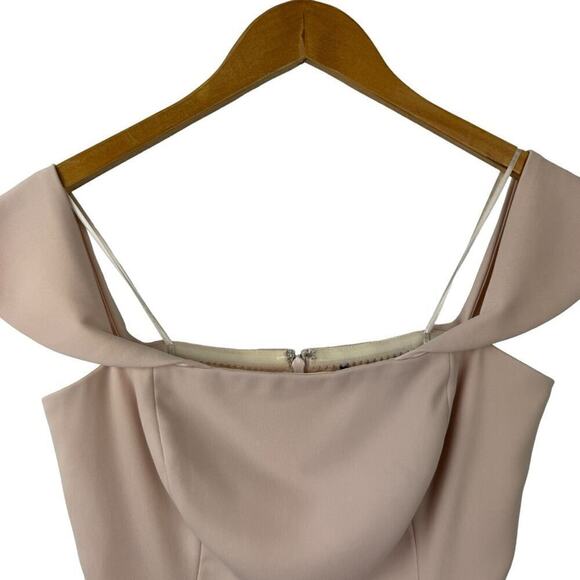 Jay Godfrey Downie Gown Midi Dress Nude Pink Off Shoulder Stretch Size 2 - Picture 10 of 16